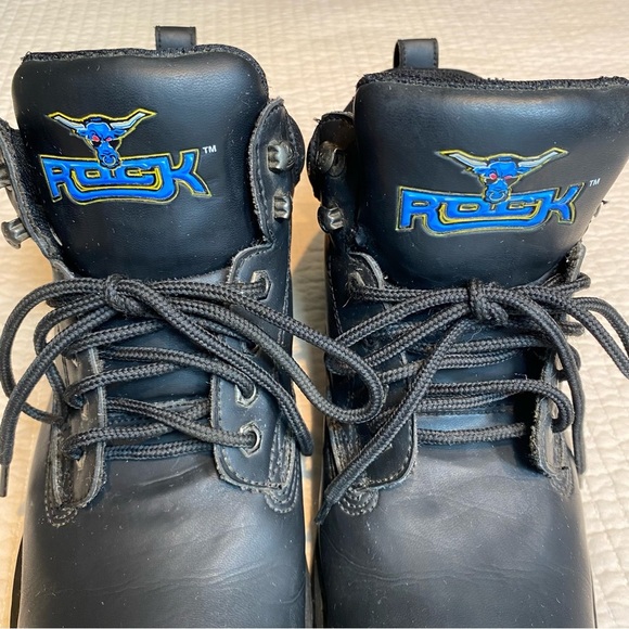 WWF The Rock Men’s Black Work Boots. Size 10 M - Picture 4 of 13